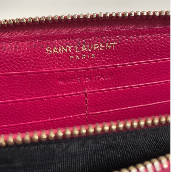 Yves Saint Laurent Red Quilted Wallet - Picture 3 of 12